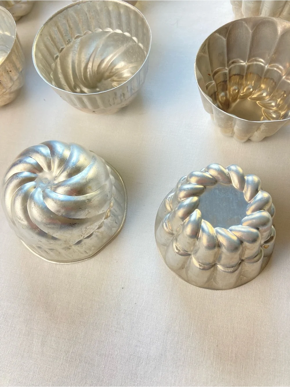 Vintage Aluminum Mini Bundt & Fluted Molds Baking Shells - Set of 28
